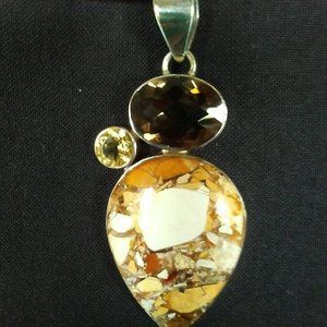 Sterling Silver & Jasper Pendant